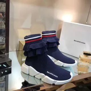 Balenciaga Speed Trainer নেভি ব্লু রাফল্ড নিট লাইফস্টাইল স্নিকার