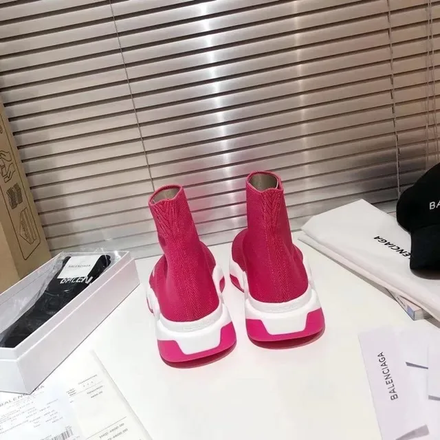 Balenciaga Speed Trainer Baskets Lifestyle Rose et Blanc 2