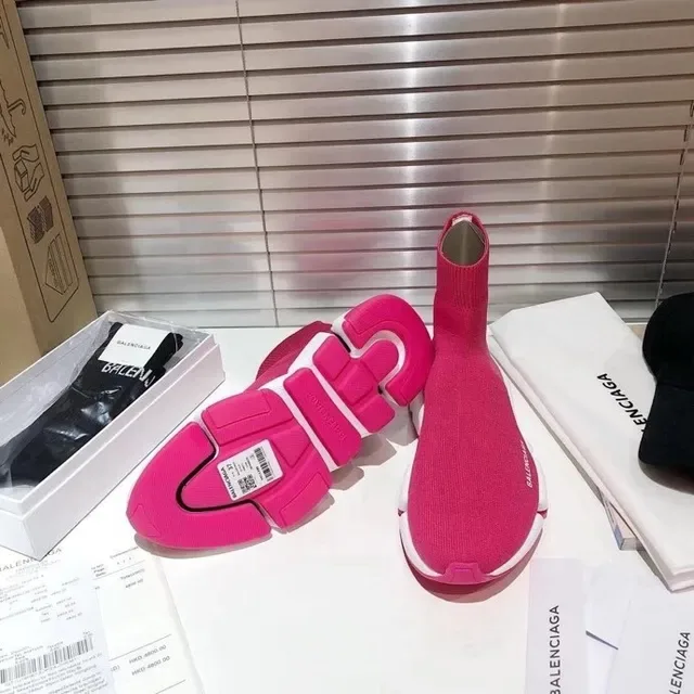 Balenciaga Speed Trainer Baskets Lifestyle Rose et Blanc 4