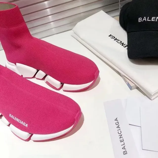 Balenciaga Speed Trainer Baskets Lifestyle Rose et Blanc 5