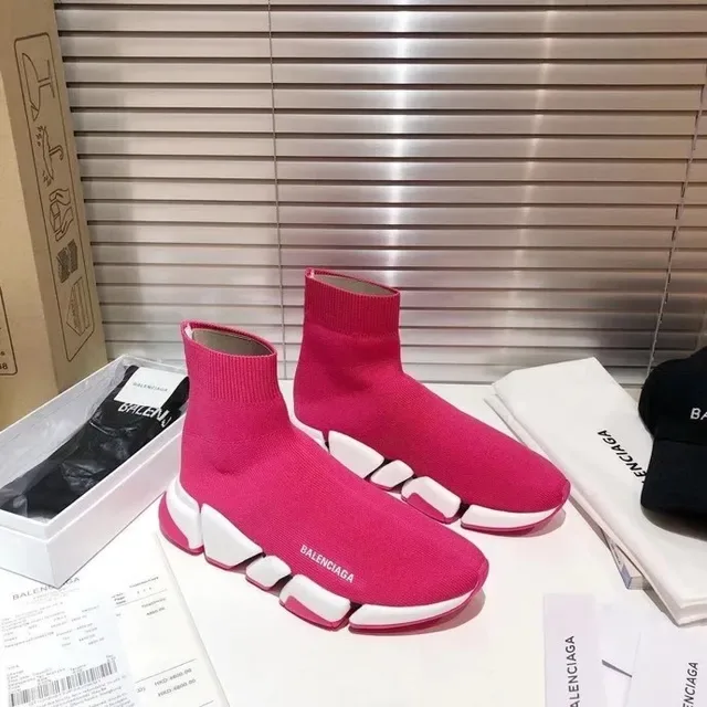 Balenciaga Speed Trainer Baskets Lifestyle Rose et Blanc 6