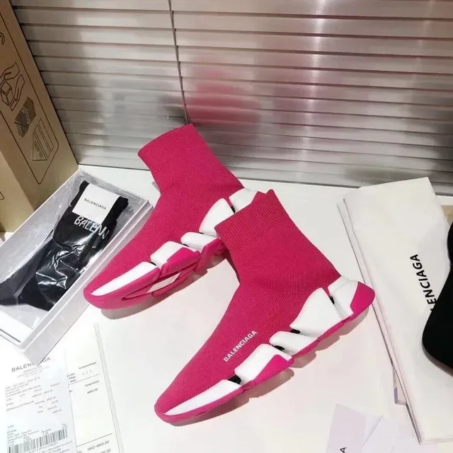 Balenciaga Speed Trainer Baskets Lifestyle Rose et Blanc 8