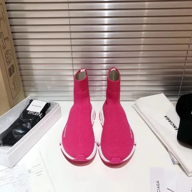 Balenciaga Speed Trainer Baskets Lifestyle Rose et Blanc 9