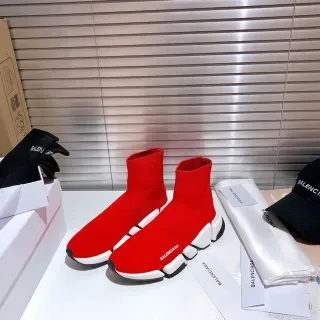 Balenciaga Speed Trainer أحمر أبيض أسود حذاء أسلوب حياة