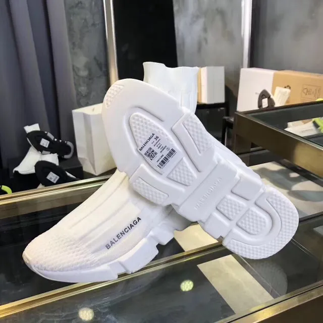 Balenciaga Speed Trainer حذاء رياضي أبيض سميك 4