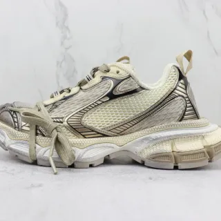 Balenciaga Track Trainer Zapatillas chunky beige plateadas
