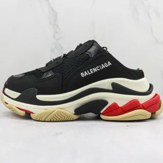 Balenciaga Track Trainer أسود كريم أحمر حذاء رياضي سميك