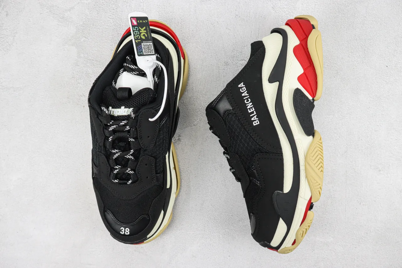 Balenciaga Track Trainer Noir Crème Rouge baskets chunky 3
