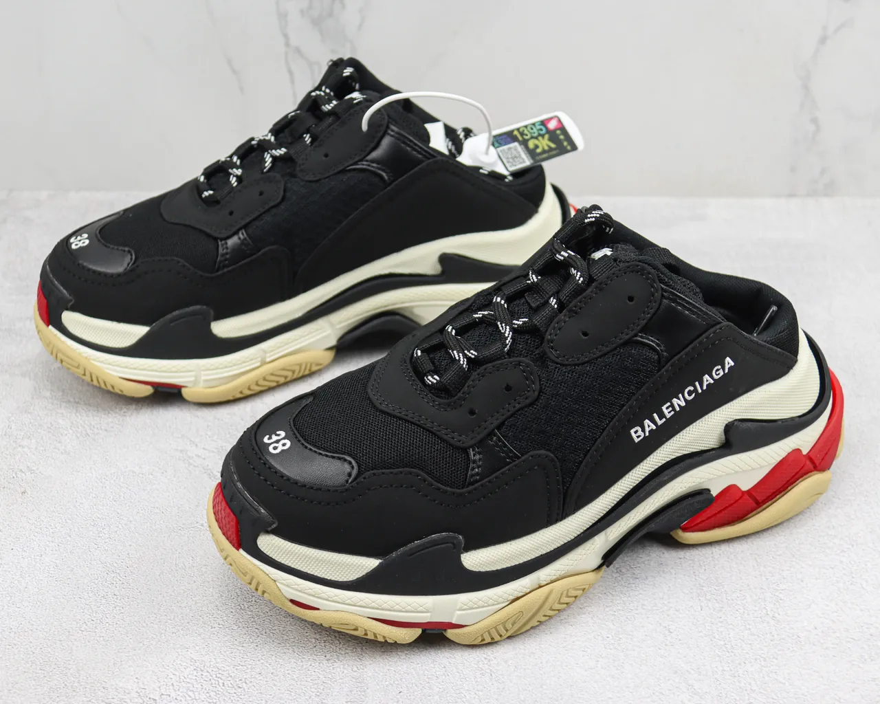 Balenciaga Track Trainer Noir Crème Rouge baskets chunky 4