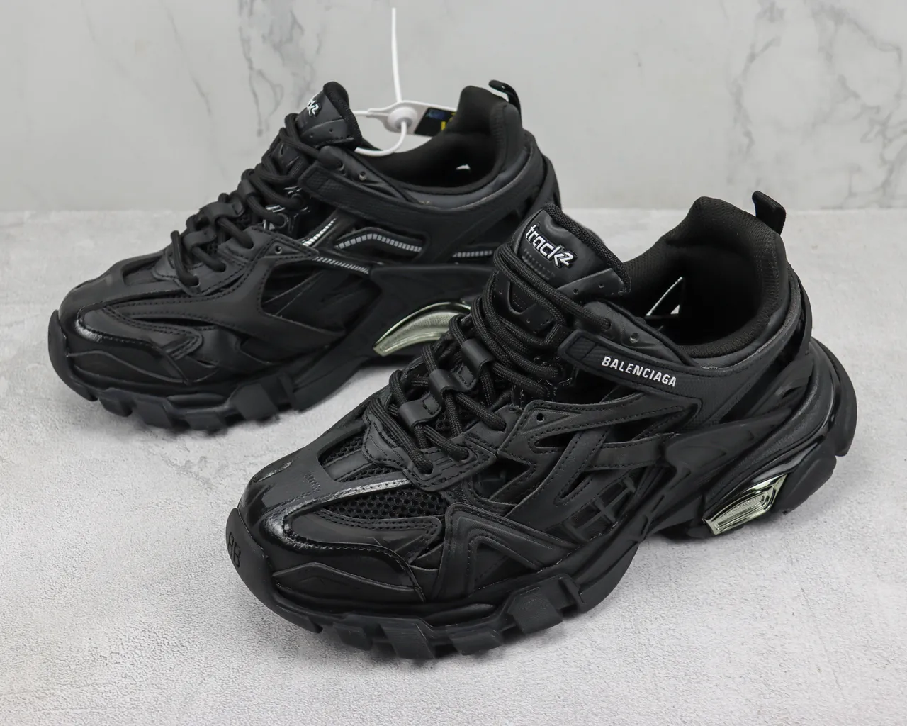 Balenciaga Track Trainer Black Monochrome Chunky Sneakers 4