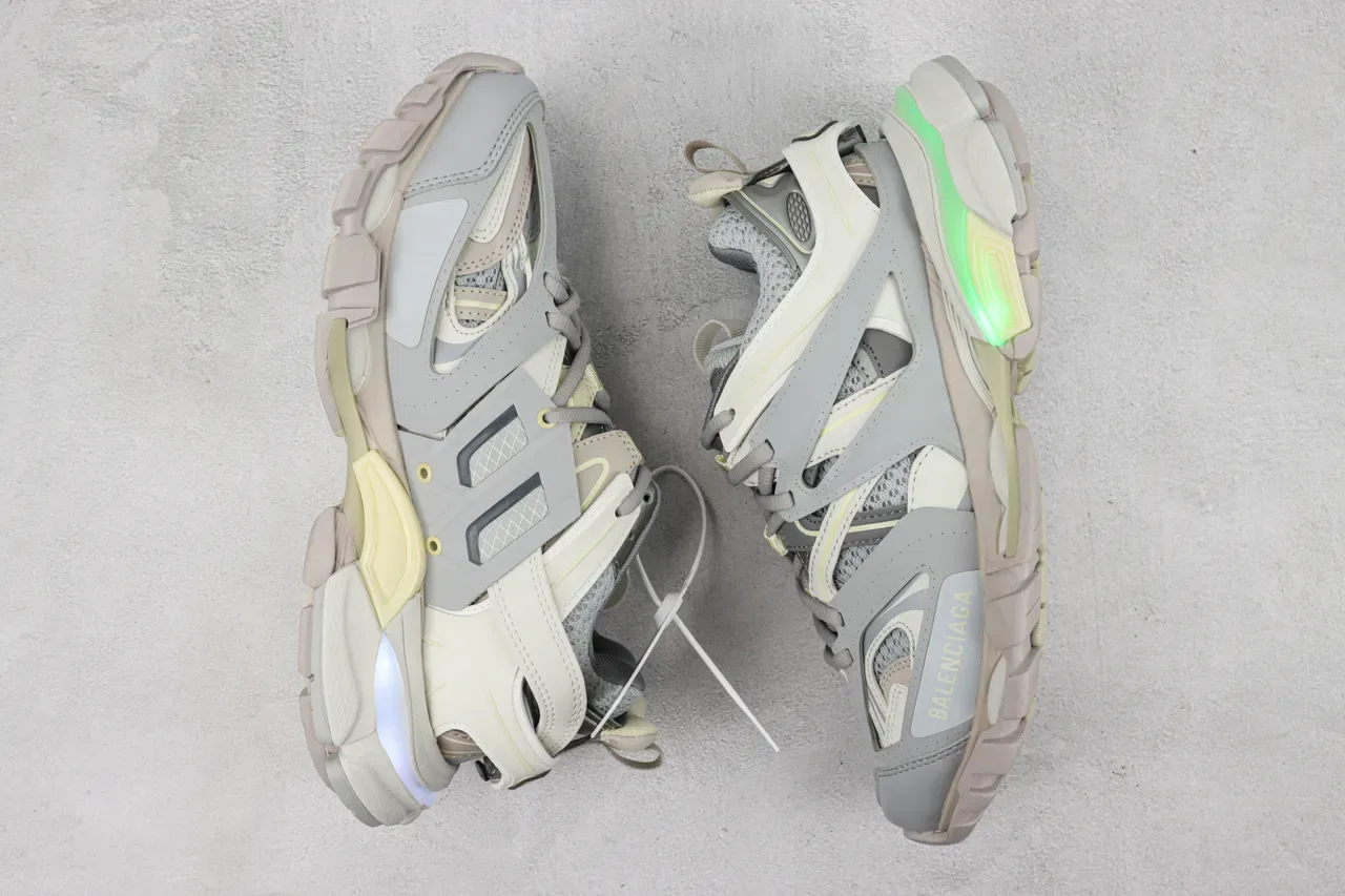 Balenciaga Track Trainer Gris et Crème Chaussures Chunky 2