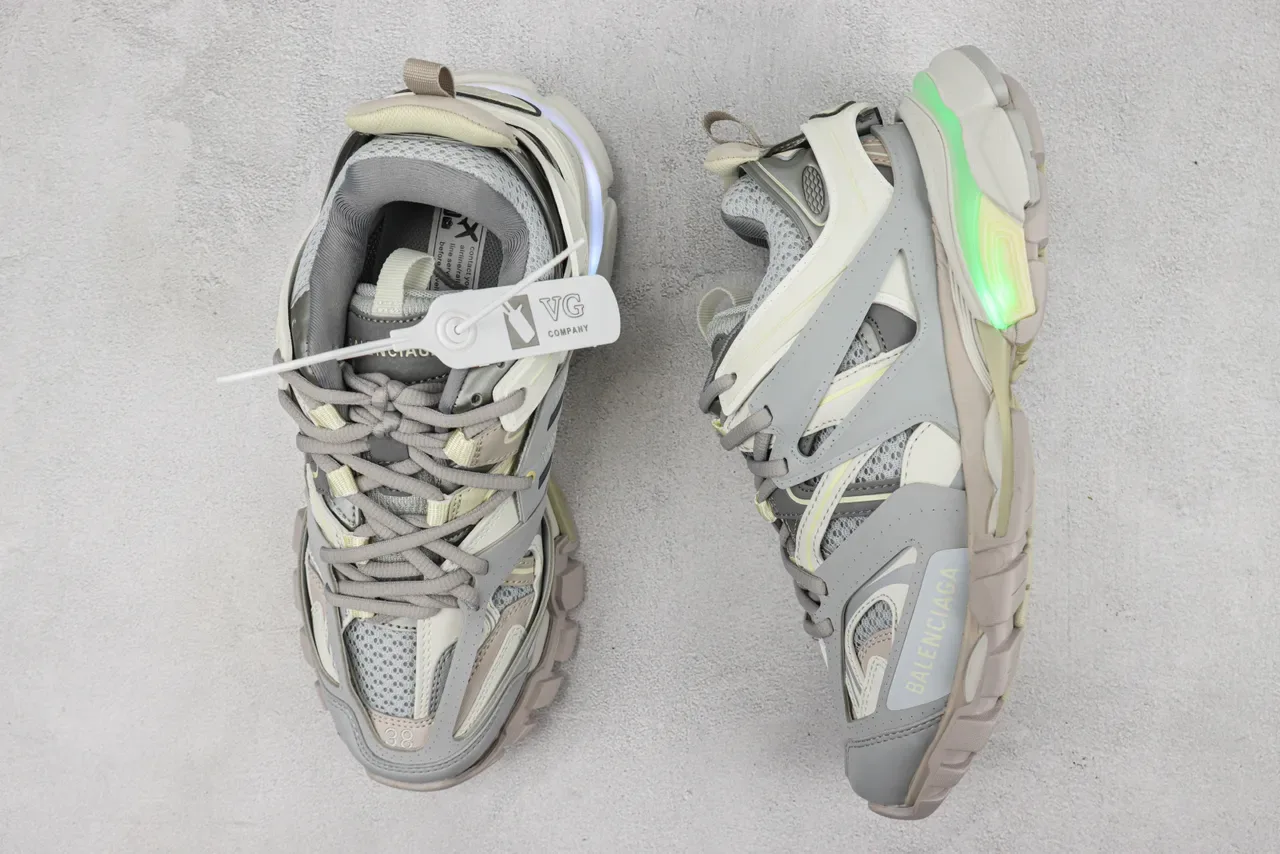 Balenciaga Track Trainer Gris et Crème Chaussures Chunky 3