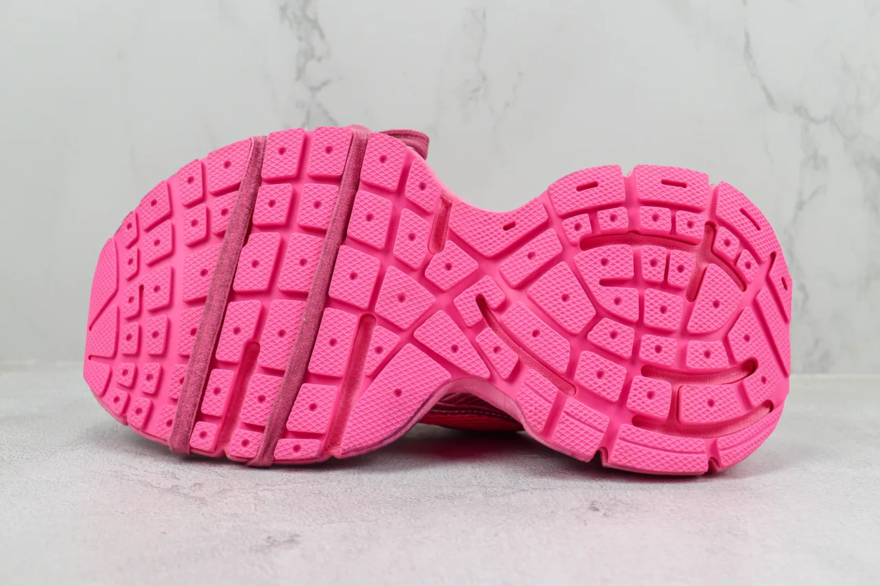 Balenciaga Track Trainer حذاء رياضي سميك اللون الوردي والأرجواني 7