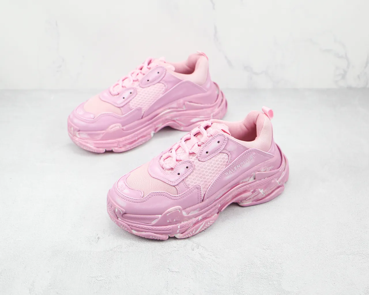 Balenciaga Triple S Pink Chunky Sneakers 7