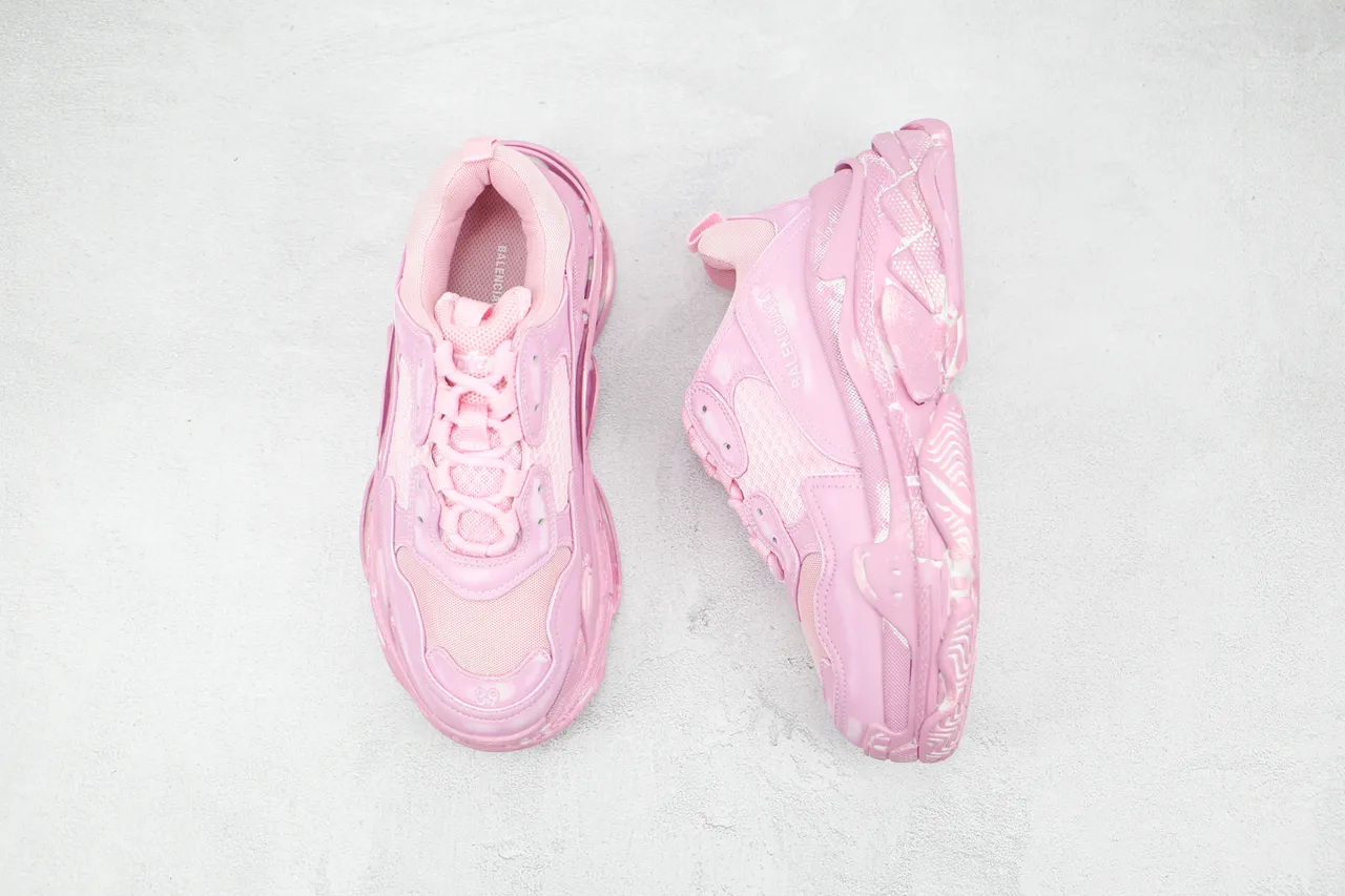 Balenciaga Triple S Pink Chunky Sneakers 8