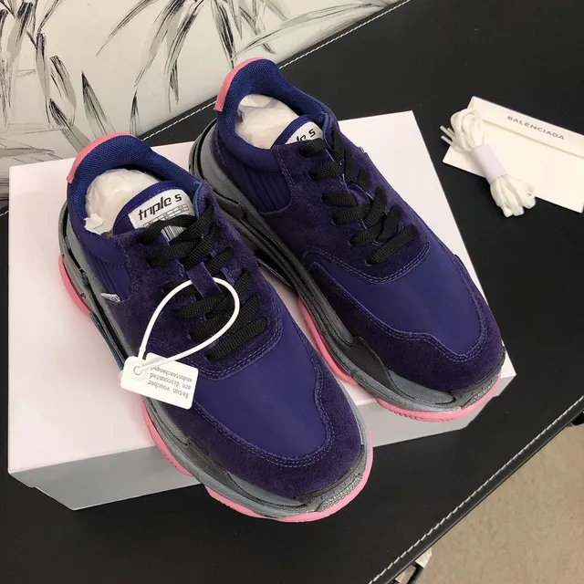 Balenciaga Triple S chaussures chunky violet gris rose 2