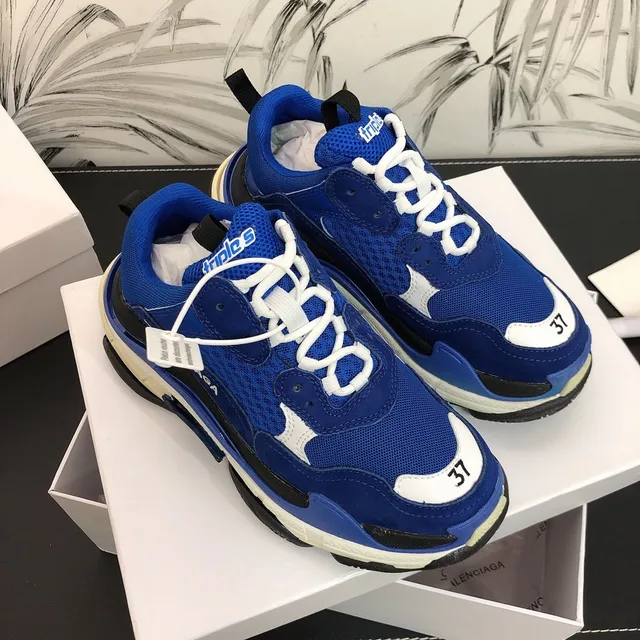 Balenciaga Triple S Runner أزرق أبيض أسود حذاء رياضي كبير 2