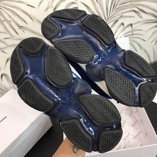 Balenciaga Triple S Runner أزرق أبيض أسود حذاء رياضي كبير 3
