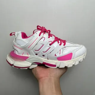 Balenciaga أحذية رياضية سميكة بيضاء وردية قاع متعدد الطبقات قفص منحوت تراكب