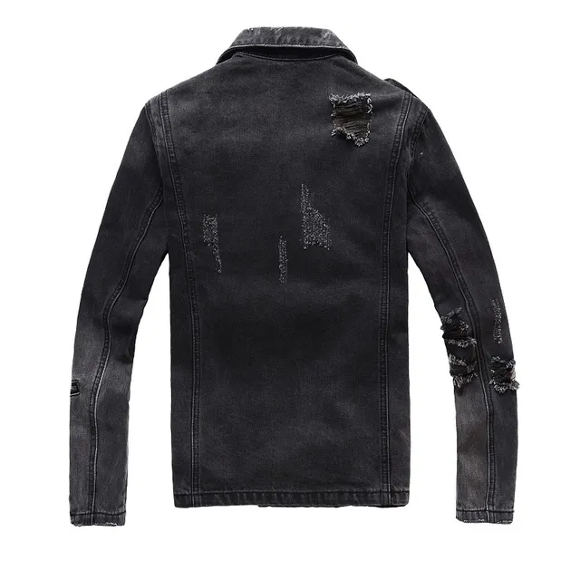 Balmain Black Gray Asymmetrical Zip Distressed Denim Jacket 10