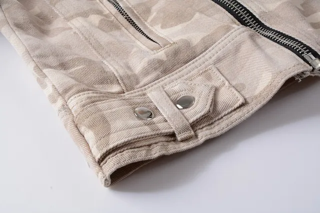 Balmain Camouflage Distressed Asymmetrical Zip Jacket 3