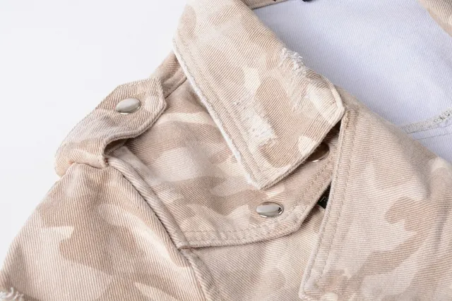 Balmain Camouflage Distressed Asymmetrical Zip Jacket 7