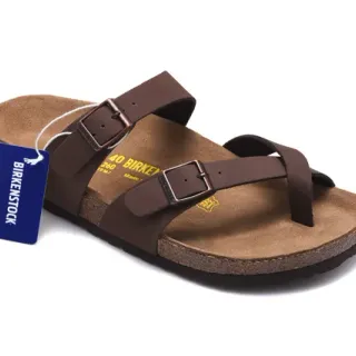 Birkenstock Arizona বাদামী চামড়ার ক্যাজুয়াল স্যান্ডেল