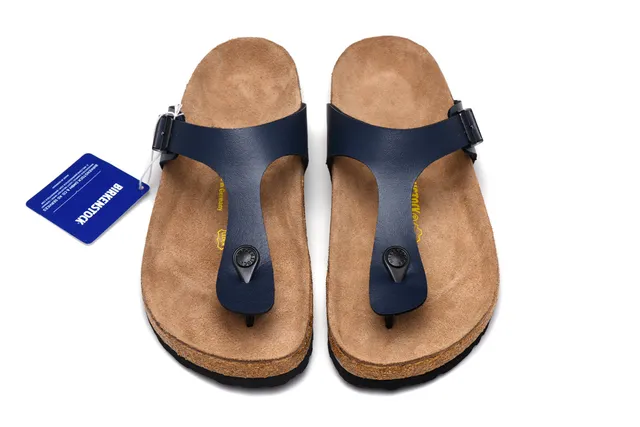 Birkenstock Arizona sandálias casuais de couro azul marinho 3