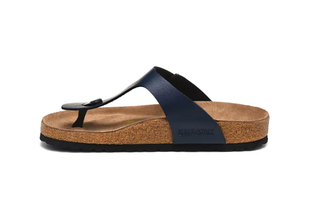 Birkenstock Arizona sandálias casuais de couro azul marinho 4