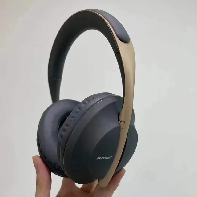 Bose Gray Gold Slim Oval Earcups Curved Metal-Accented Yoke Over-ear Headphones 10