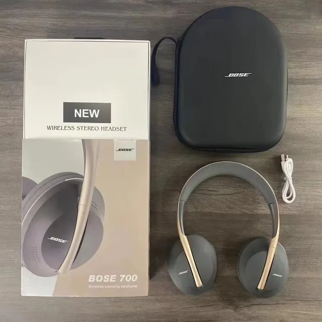 Bose Gray Gold Slim Oval Earcups Curved Metal-Accented Yoke Over-ear Headphones 11
