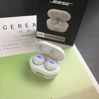 Bose SoundSport Free+ White Blue Compact Rounded Flat-Top Control Surface TWS Earbuds