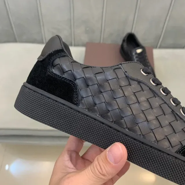 Bottega Veneta Cassette Black Intrecciato Woven Leather Lifestyle Sneakers 5