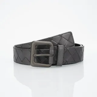 Bottega Veneta Cassette Intrecciato حزام جلدي رمادي
