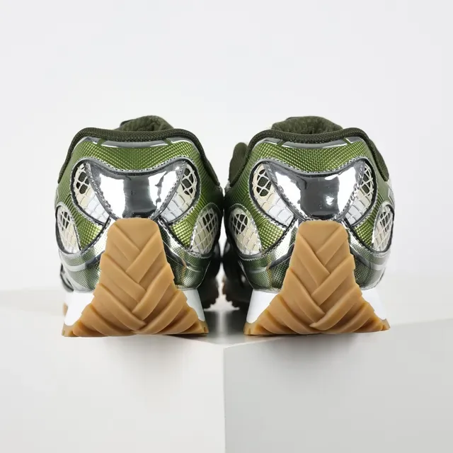 Bottega Veneta Cassette Sneaker Olive Green Silver Mesh Lifestyle Sneakers 8
