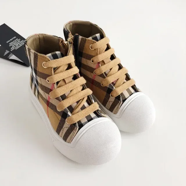 Burberry Beige Multicolor Baskets Lifestyle Semelle Plateforme Talon Haut 8