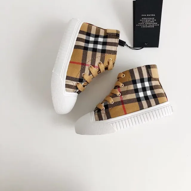 Burberry Beige Multicolor Baskets Lifestyle Semelle Plateforme Talon Haut 10