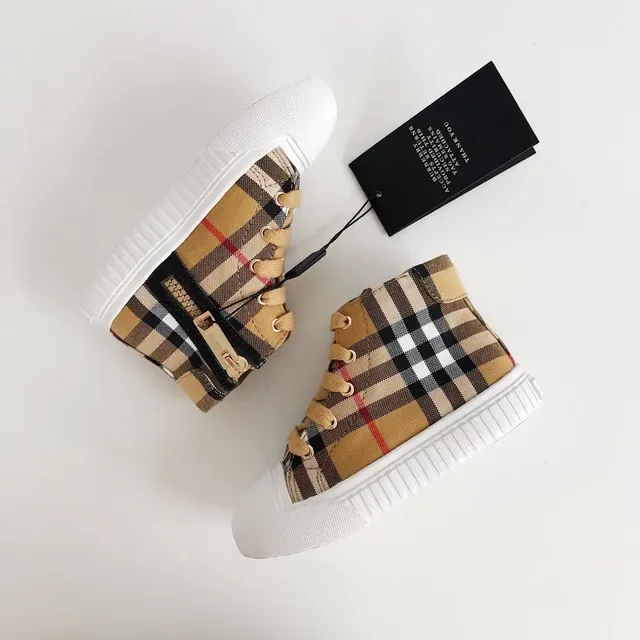 Burberry Beige Multicolor Baskets Lifestyle Semelle Plateforme Talon Haut 11