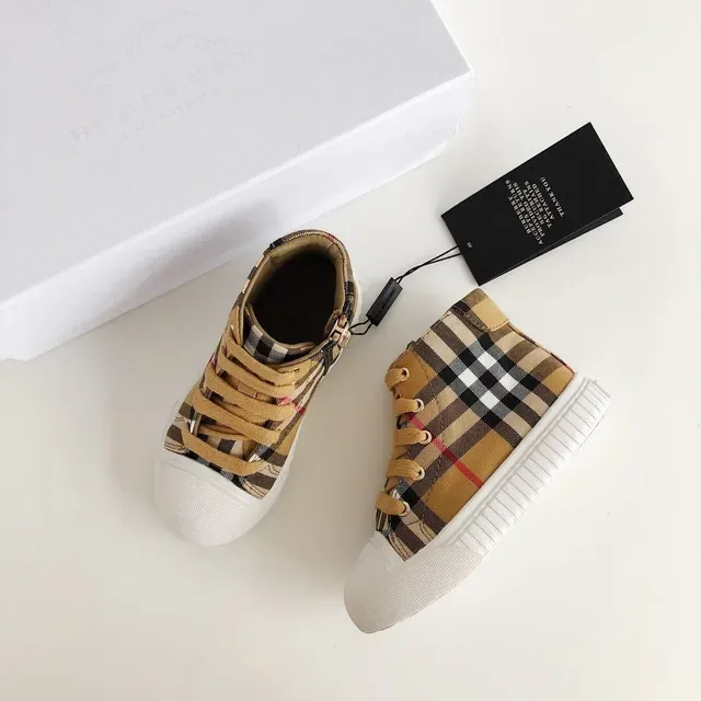 Burberry Beige Multicolor Baskets Lifestyle Semelle Plateforme Talon Haut 13