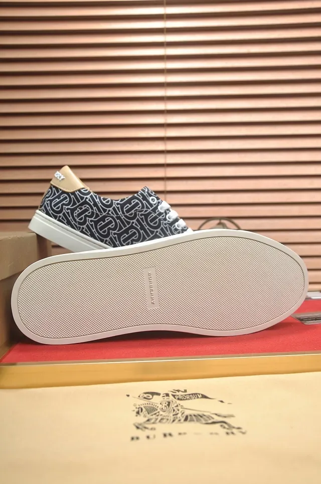 Burberry Black White Monogram-Print Upper Low-Top Silhouette Lifestyle Sneakers 2