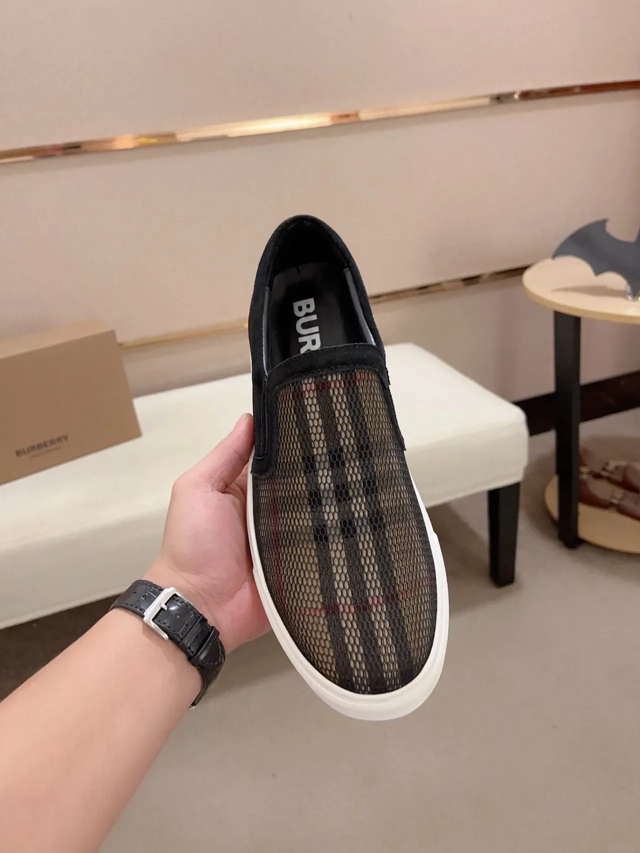 Burberry Check Mesh Slip-On Lifestyle Sneakers 2