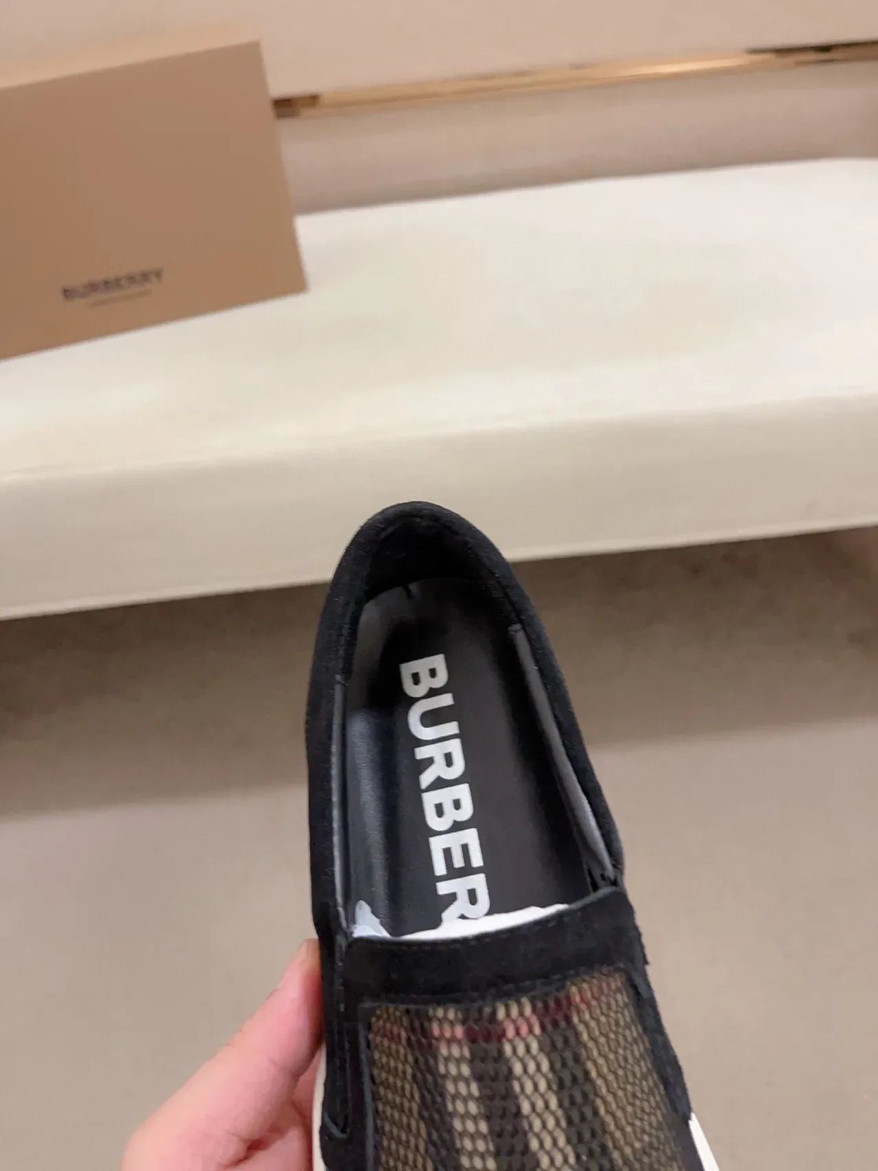 Burberry Check Mesh Slip-On Lifestyle Sneakers 6