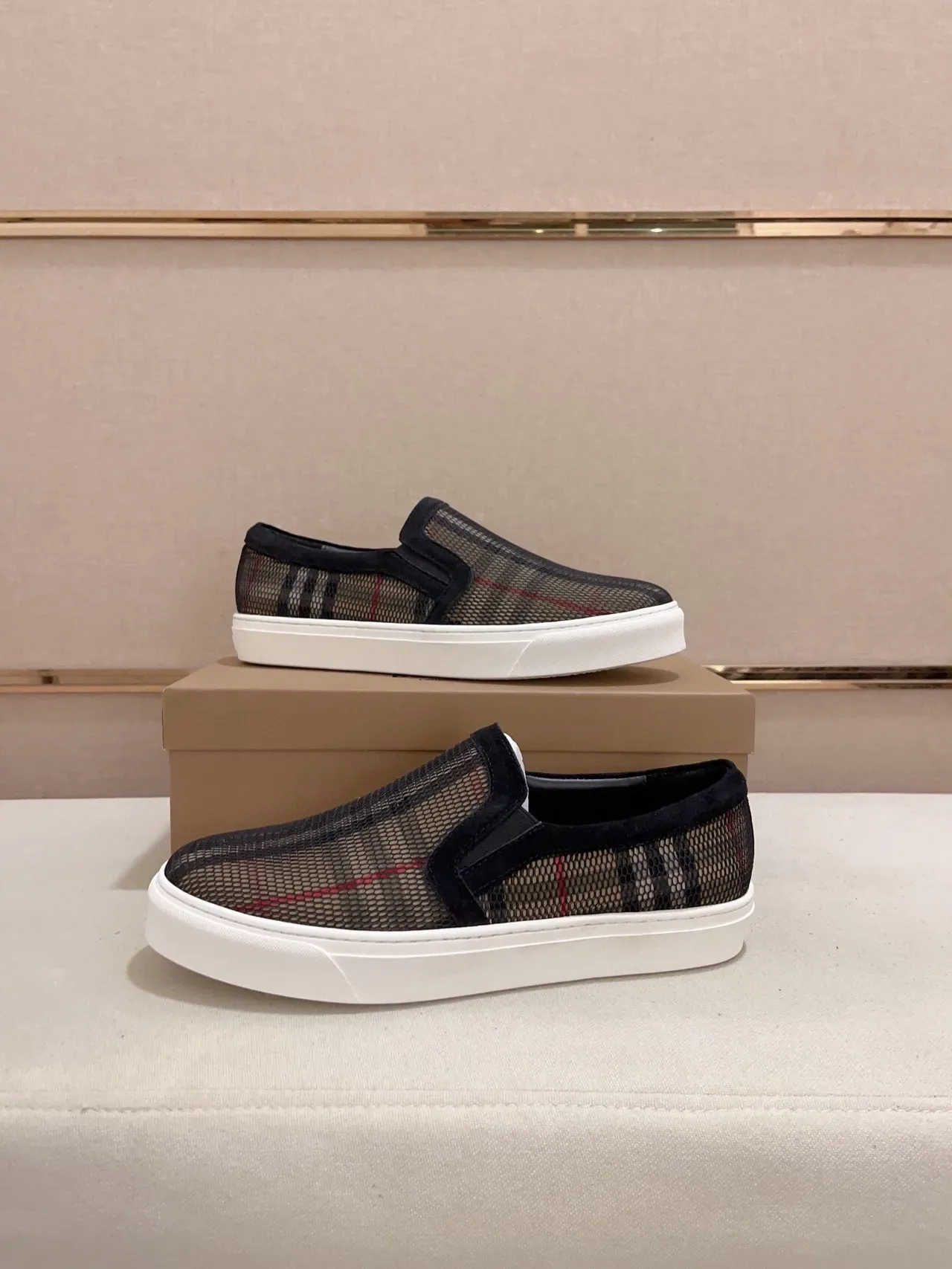 Burberry Check Mesh Slip-On Lifestyle Sneakers 7