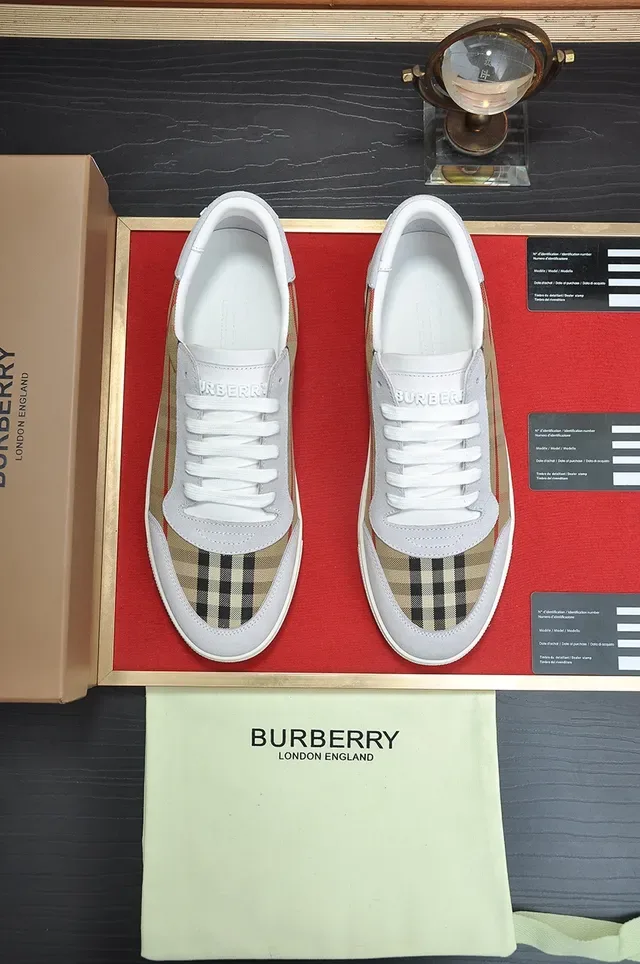 Burberry Check-Panel Low-Top Lifestyle Sneakers 4