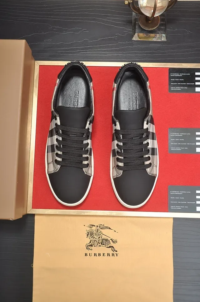 Burberry à carreaux noir et beige lifestyle sneakers 4