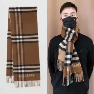 Burberry Classic Check বাদামি বেইজ কালো সাদা ক্যাশমিয়ার স্কার্ফ