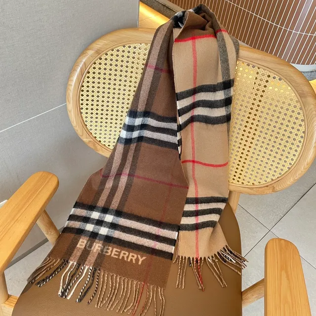 Burberry Classic Check وشاح بني بيج أسود أبيض الكشمير 2