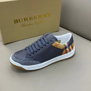 Burberry Gray Multicolor Low-Top Leather-Suede Hybrid Lifestyle Sneakers
