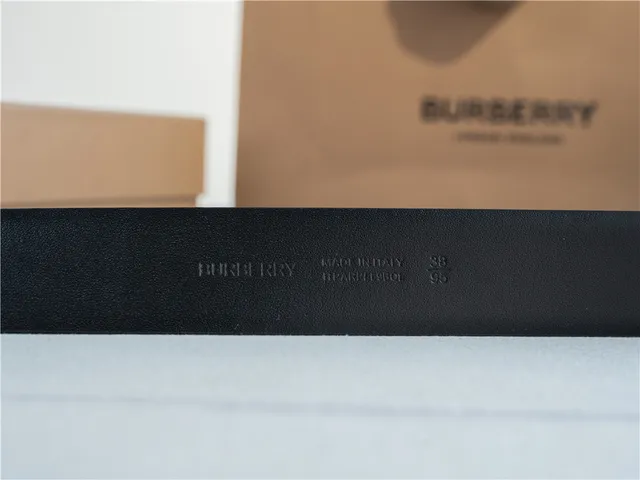 Burberry Knight Black Pebbled Leather Belt 3