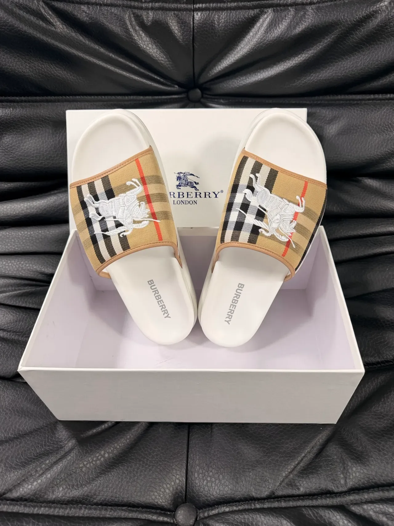Burberry Knight Check Strap Slipper 3